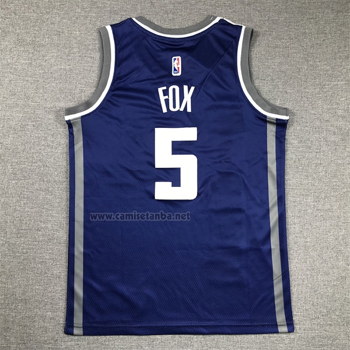 Camiseta Nino Sacramento Kings De'aaron Fox #5 2023-24 Ciudad Azul